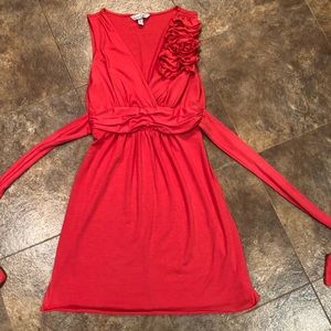 Coral sleeveless dress